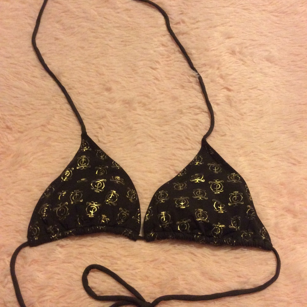 Juicy Couture brown triangle bikini top EUC SZ LG